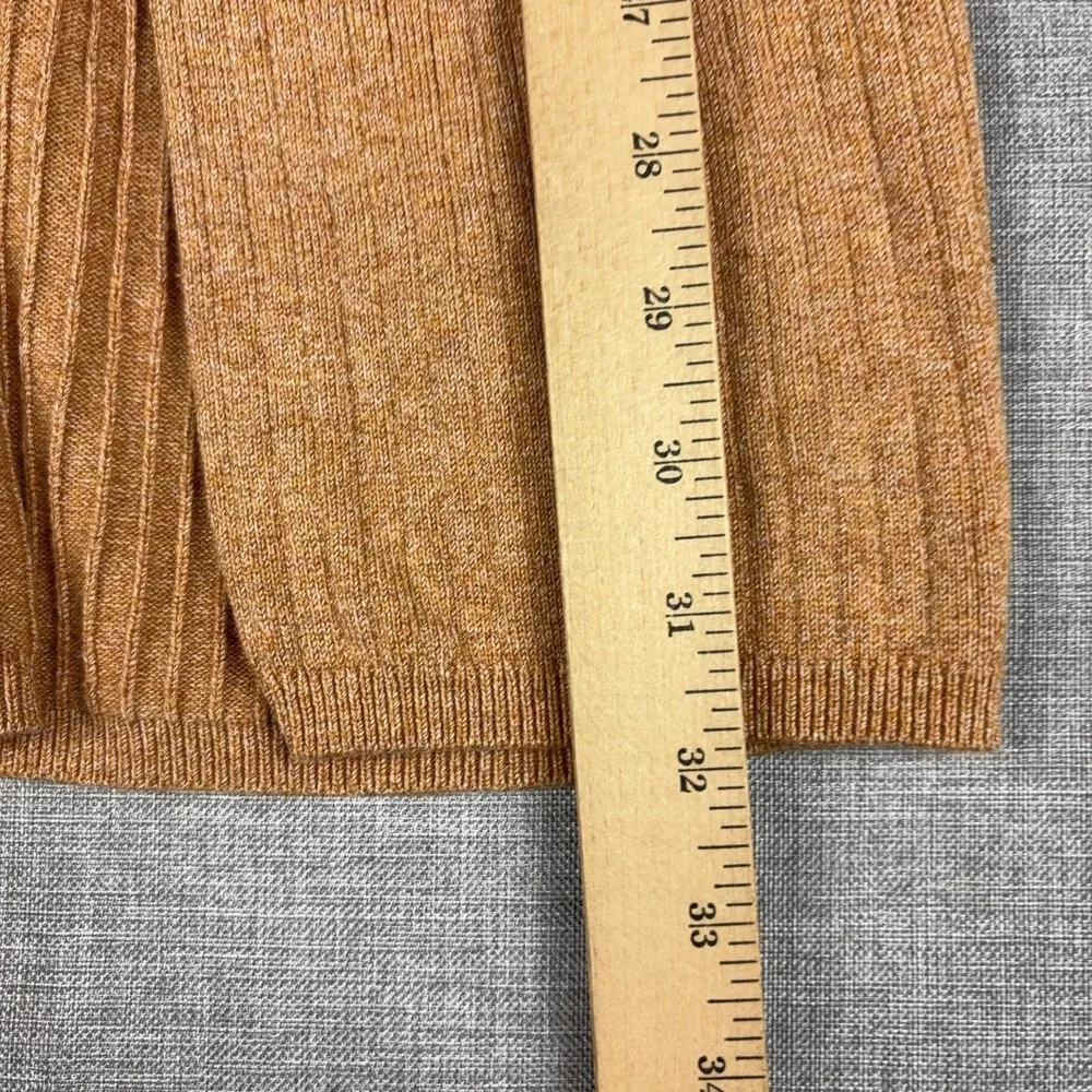 Free People Skirt Womens Medium Brown Ribbed Knit Midi Pencil Elastic Waist Slit
